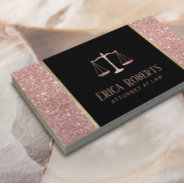 Lawyer Attorney At Law Modern Rose Gold Glitter Business Card at Zazzle