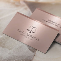 Lawyer Attorney at Law Modern Rose Gold Metallic Business Card