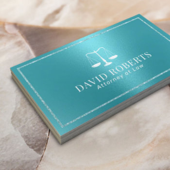 Lawyer Attorney At Law Modern Turquoise Business Card by cardfactory at Zazzle