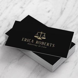Lawyer Attorney at Law Professional Black & Gold Business Card
