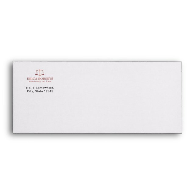Lawyer Attorney at Law Rose Gold Scale of Justice Envelope (Front)