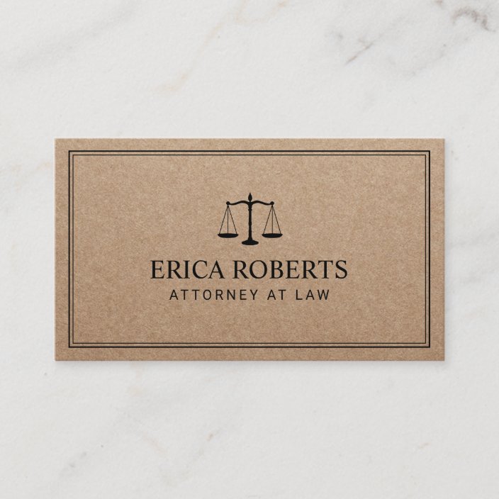 Lawyer Attorney at Law Rustic Kraft Law Office Business Card | Zazzle.com