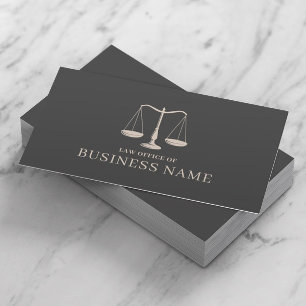 Lawyer Attorney at Law Scale of Justice Dark Gray Business Card