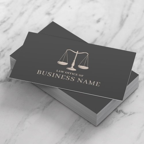Lawyer Attorney at Law Scale of Justice Dark Gray Business Card