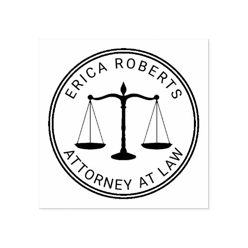 Lawyer Attorney at Law Scale of Justice Law Office Rubber Stamp