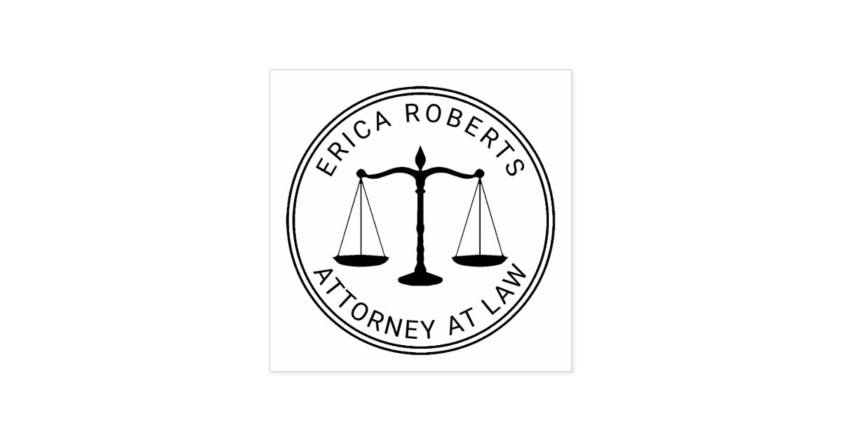 Lawyer Attorney at Law Scale of Justice Law Office Rubber Stamp Zazzle