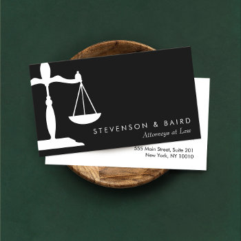 Lawyer Attorney Black And White Business Card by sm_business_cards at Zazzle