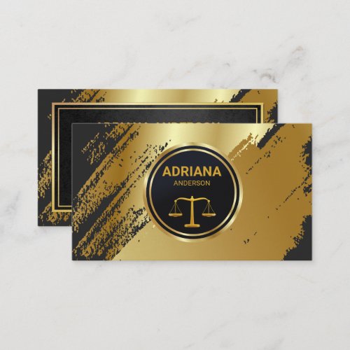 Lawyer Attorney black  golden scale professional Business Card