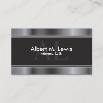 Lawyer Attorney Business Card - Silver Monogram by OLPamPam at Zazzle