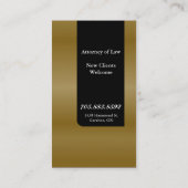 Lawyer Attorney Business Card Simple Gold (Back)