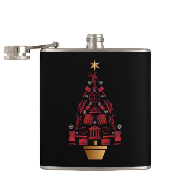 Lawyer Attorney Christmas Tree Flask (Opened)