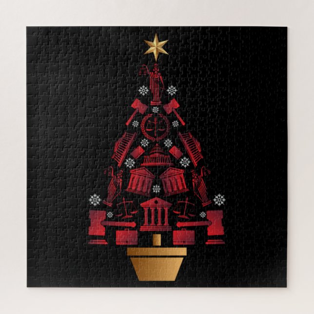 Lawyer Attorney Christmas Tree Jigsaw Puzzle (Vertical)