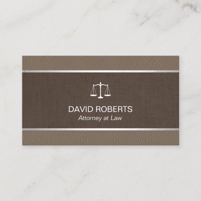 Lawyer Attorney Classic Tan Leather Brown Belt Business Card (Front)