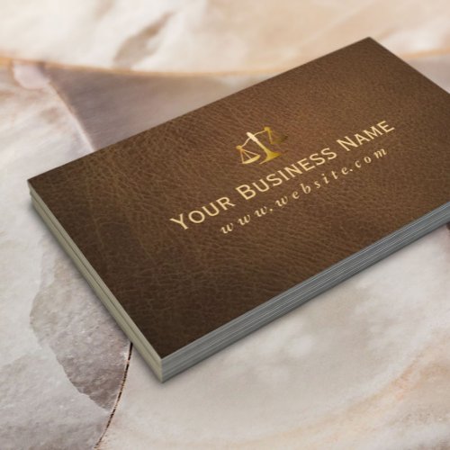 Lawyer Attorney Classy Brown Leather Business Card