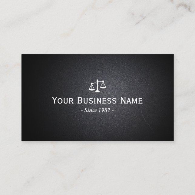 Lawyer Attorney Dark Leather Professional Business Card (Front)