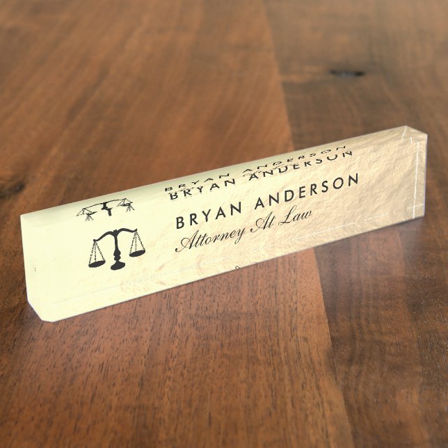 Lawyer Attorney Desk Name Plate (Side)