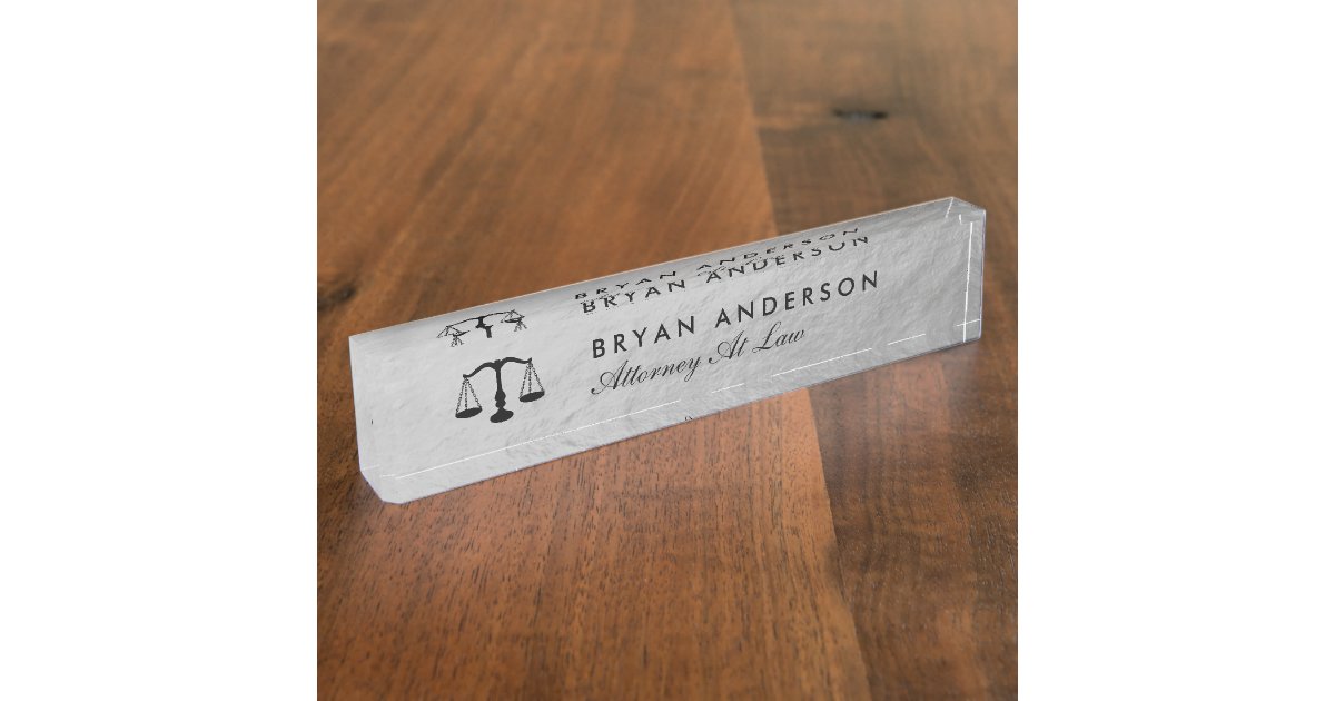 Lawyer Attorney Desk Name Plate Zazzle