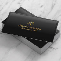 Lawyer Attorney Gold Scale Black Border Business Card