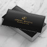 Lawyer Attorney Gold Scale Black Border Business Card