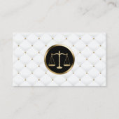 Lawyer Attorney Gold Scale Logo Luxury Quilted Business Card (Front)