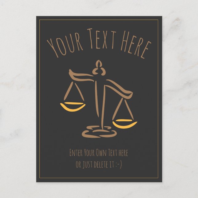 Lawyer | Attorney | Judge | Law Firm / Office Postcard (Front)