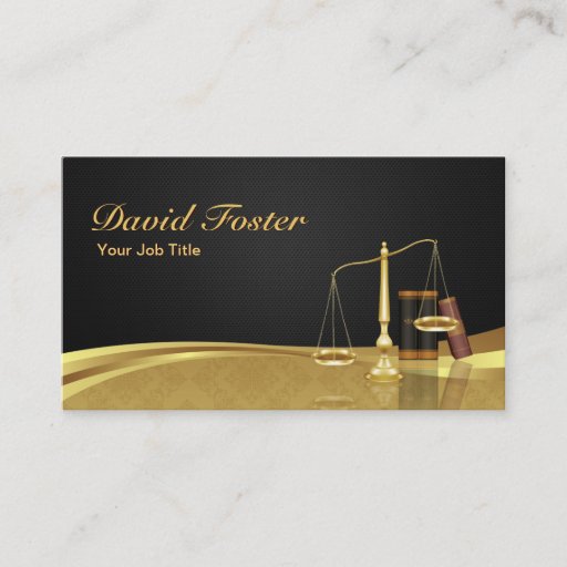 Customizable Lawyer Attorney Justice Elegant Black Gold Damask Business Card Templates