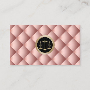 Lawyer Attorney Justice Scale Modern Rose Gold Business Card