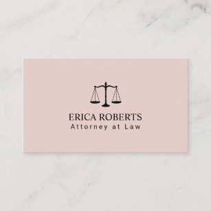 Pink Lawyer Business Cards Zazzle Lawyer Attorney Justice Scale Plain Blush Pink Business Card
