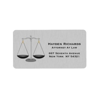 Lawyer Attorney Justice Scales Label by BusinessDesignsShop at Zazzle