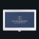Lawyer Attorney Law Office Modern Blue & Gold Business Card Case<br><div class="desc">Lawyer Attorney Law Office Modern Blue & Gold Business Card Holder.</div>