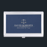 Lawyer Attorney Law Office Modern Blue & Gold Business Card Case<br><div class="desc">Lawyer Attorney Law Office Modern Blue & Gold Business Card Holder.</div>
