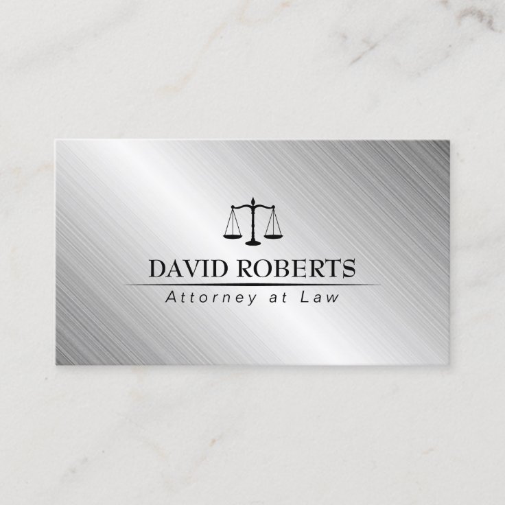 Lawyer Attorney Law Office Modern Metallic Business Card | Zazzle