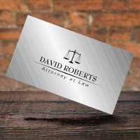 Lawyer Attorney Law Office Modern Metallic Business Card