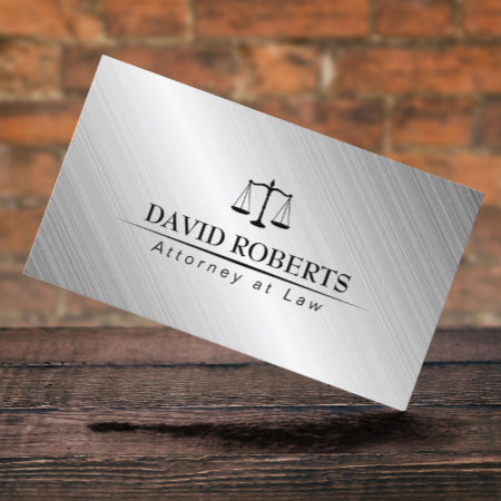 Lawyer Attorney Law Office Modern Metallic Business Card