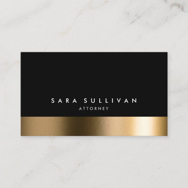 Lawyer Attorney Legal Law Bold Black Gold Business Card (Front)