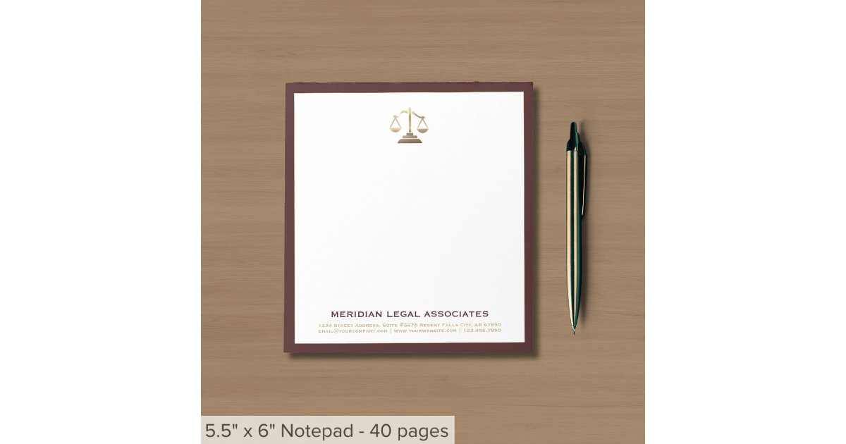 Lawyer Attorney Legal Professional Notepad | Zazzle