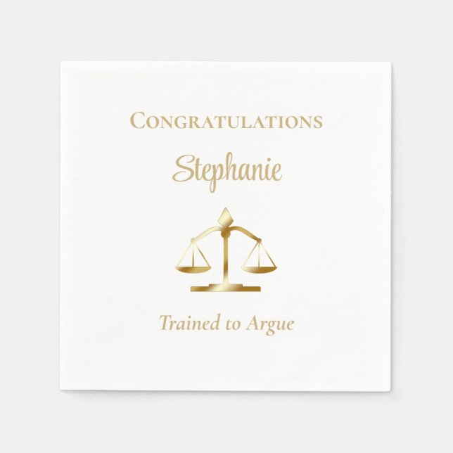 Lawyer | Attorney Legal Scales Trained to Argue Na Napkins (Front)