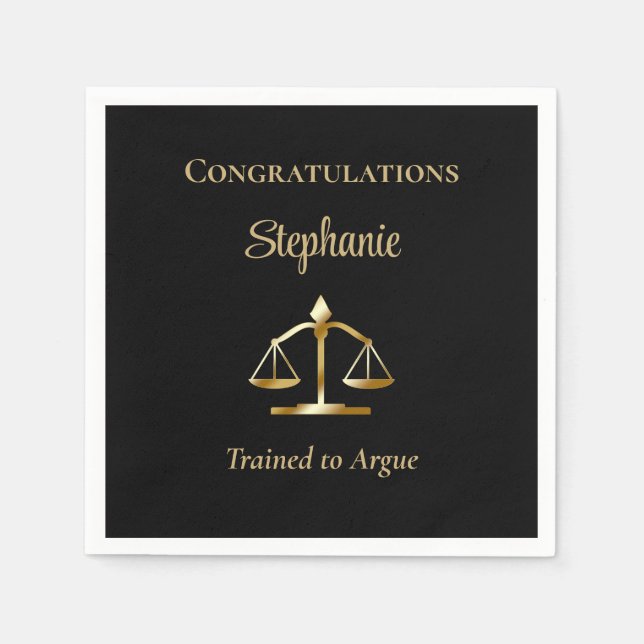 Lawyer | Attorney Legal Scales Trained to Argue Napkins (Front)