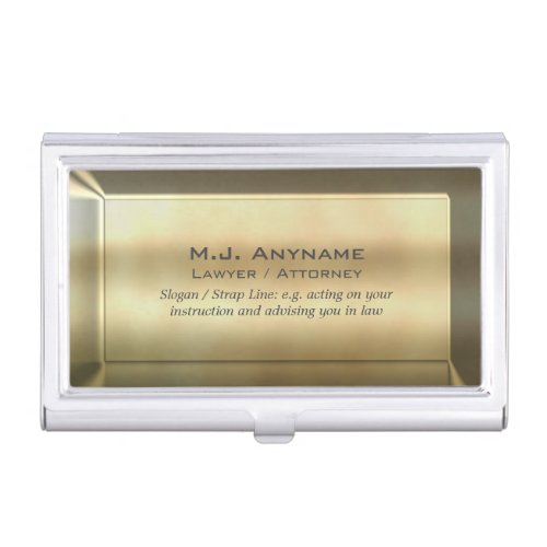 Lawyer  Attorney luxury gold bar look Case For Business Cards