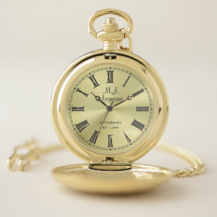 Lawyer / Attorney luxury golden-look slogan Pocket Watch