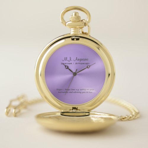 Lawyer / Attorney luxury lilac chrome-look Pocket Watch
