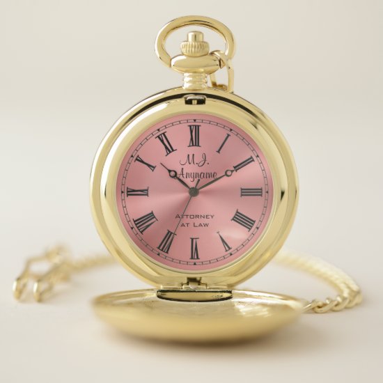 Lawyer / Attorney luxury rose pink chrome-look Pocket Watch