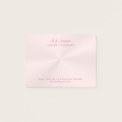 Lawyer / Attorney luxury rose pink chrome-look Post-it Notes