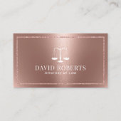 Lawyer Attorney Modern Rose Gold Legal Consultant Business Card (Front)
