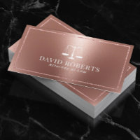 Lawyer Attorney Modern Rose Gold Legal Consultant Business Card