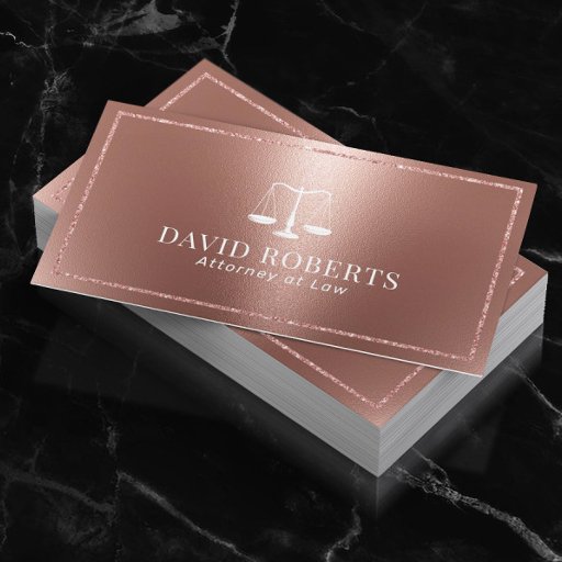 Customizable Lawyer Attorney Modern Rose Gold Legal Consultant Business Card