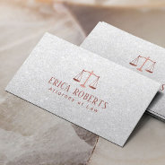 Lawyer Attorney Modern Rose Gold Scale Silver Business Card at Zazzle