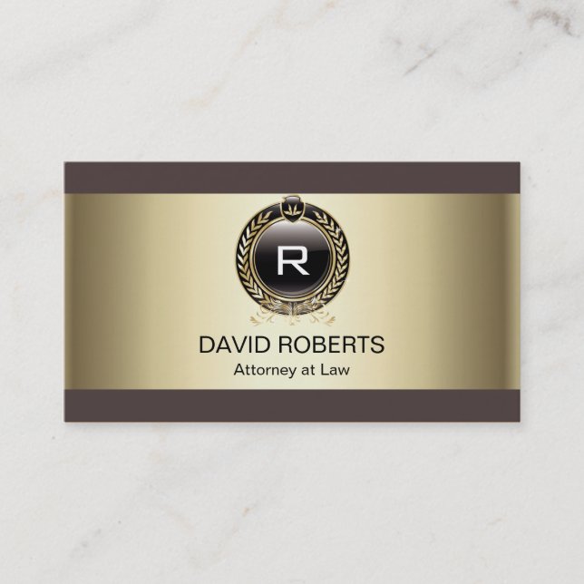 Lawyer Attorney Monogram Gold Professional Business Card (Front)