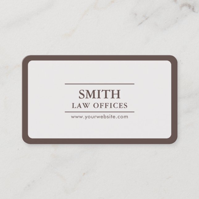Lawyer Attorney Plain Round Corner Business Card (Front)