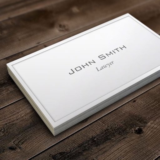 Customizable Plain White Border Lawyer/Attorney Business Card